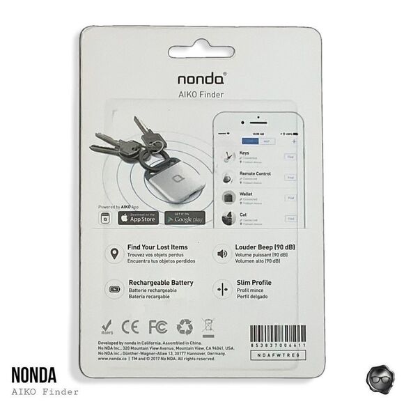 NONDA AIKO RECHARGEABLE WIRELESS FINDER FOR KEYS, PETS; PERSONAL TRACKING DEVICE - Picture 7 of 8